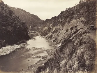 Manawatu Gorge 1 Mile from Bridge, 1878
